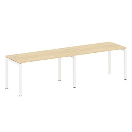Metal System Quattro Р. ст. на 2 раб. места на П-образном м/к 50БП.СМ-2.3 Акация/Белый металл 2800*720*750 - Фото предпросмотра