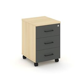 Стайл Проджект Тумба мобильная 3 ящ. Стандартные колеса SN.TM-002 Акация Лорка/Акация Лорка/Антрацит - Фото предпросмотра