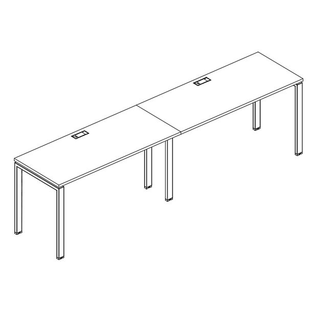 Рабочая станция (2х120) опоры UNO A4 А4 Б1 003-2 БП антрацит премиум / металлокаркас белый - Вид 3