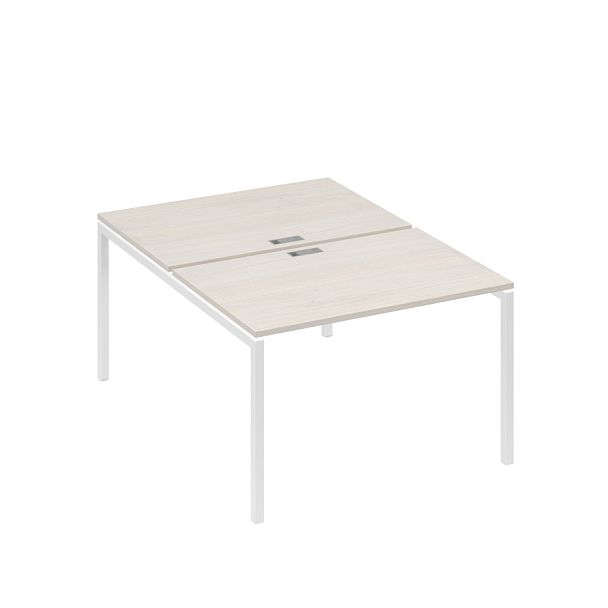 Рабочая станция (2х120) на каркасе DUE A4 А4 Б2 176 БП дуб / металлокаркас белый - Вид 1