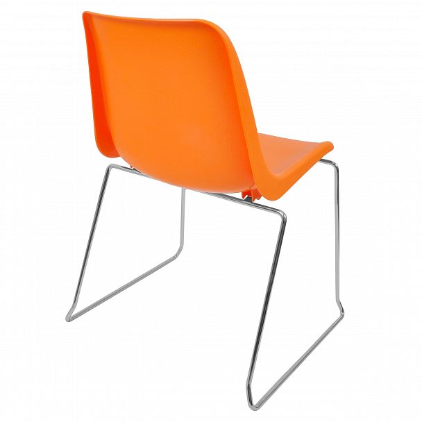 Стул Vicenza (пруток), каркас хром, оранжевый, стопируемый - Вид 2