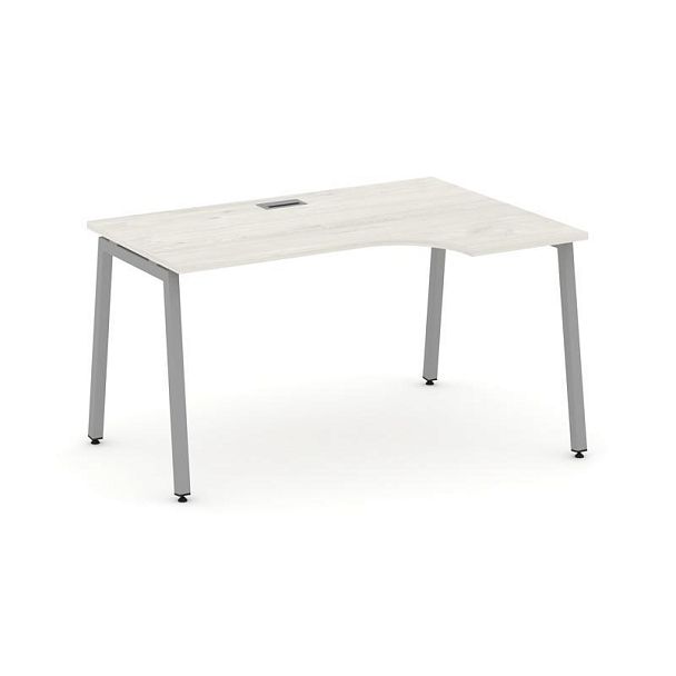 Стайл Проджект Стол рабочий эргоном. SN-4A.SPA-011(R) Дуб Наварра/Металл Серый 1380*700/980*750 - Вид 1