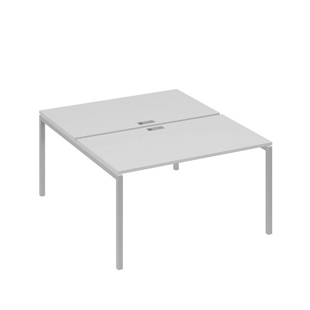 Рабочая станция 2х140 с металлокаркасом DUE A4 А4 Б2 177 БП серый / металлокаркас серый - Вид 1