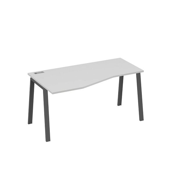 Стол эргономичный левый "Техно" на металлокаркасе TRE A4 А4 Б3 065 БП серый / металлокаркас антрацит - Вид 1