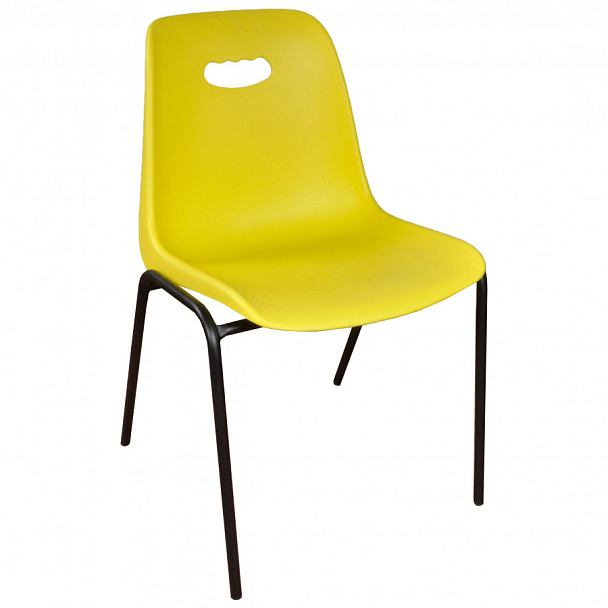Стул Venezia (4 ножки) каркас черный, желтый, РП+ИК, стопируемый - Вид 1
