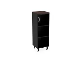 БЕРЛИН / BERLIN Стеллаж закрытый витрина стекло левый 450х430х1290 Венге/Черный - Фото предпросмотра