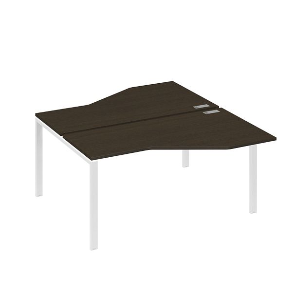 Рабочая станция со столами (2х160) Техно на каркасе UNO A4 А4 Б1 188 БП венге / металлокаркас белый - Вид 1