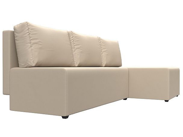 Угловой диван Поло правый (полностью экокожа бежевая) - Вид 3