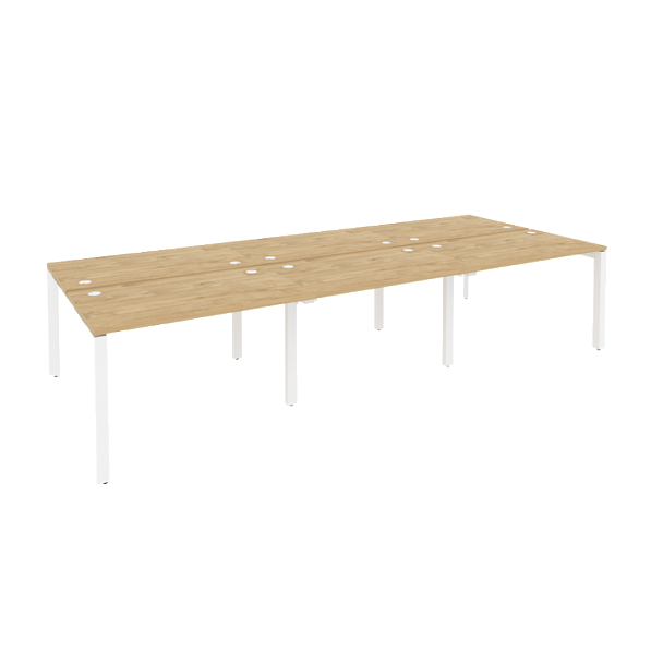 Onix Рабочая станция на П-образном м/к O.MP-D.RS-6.2.7 Тиквуд светлый/Белый металл 3540*1475*750 - Вид 1