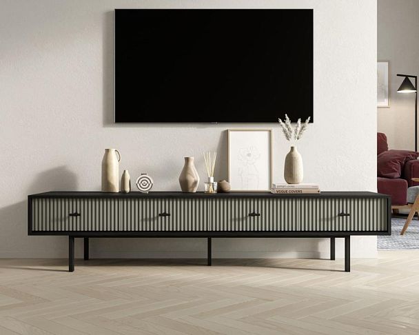 Комод с четырьмя ящиками под TV Emerson арт EM06/gray/L - Вид 4