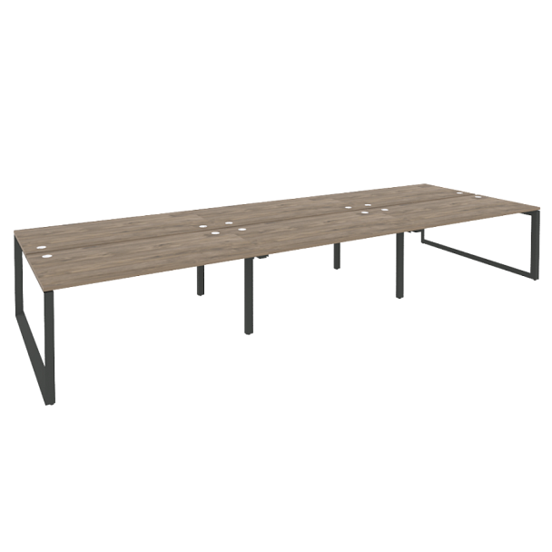 Onix Рабочая станция на О-образном м/к O.MO-D.RS-6.4.8 Тиквуд темный/Антрацит металл 4740*1635*750 - Вид 1