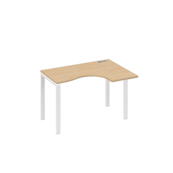 Стол эргономичный правый "Классика" на металлокаркасе UNO A4 А4 Б1 032 БП натуральный дуб / металлокаркас белый - Вид 1