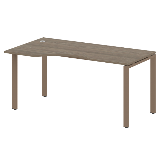 Metal System Стол криволинейный левый на П-образном м/к БП.СА-1 (L) Вяз/Мокко металл 1600*900*750 - Вид 1