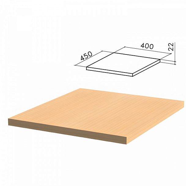 Крышка для тумбы приставной (код 640144) "Монолит", 400х450х22 мм, бук бавария, ТМ01.1 - Вид 1