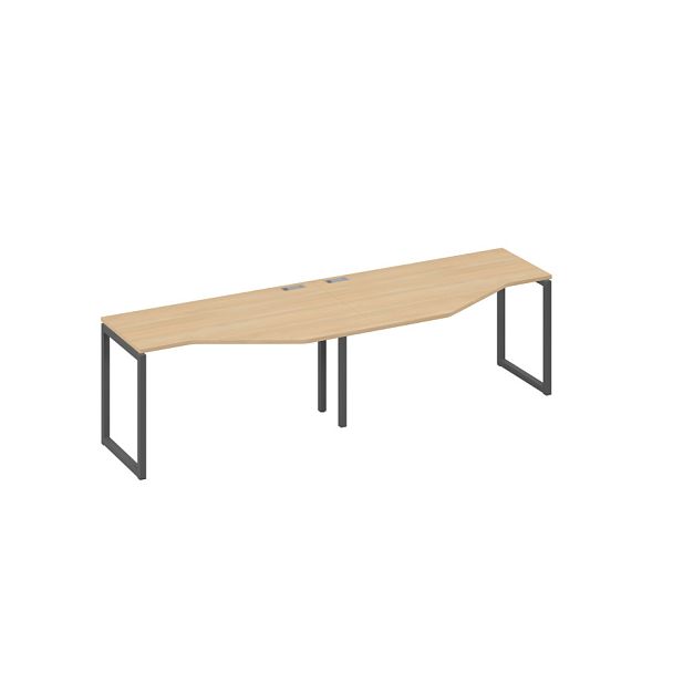 Рабочая станция опоры QUATTRO столы (2х140) Техно A4 А4 Б4 053-2 БП натуральный дуб / металлокаркас антрацит - Вид 1