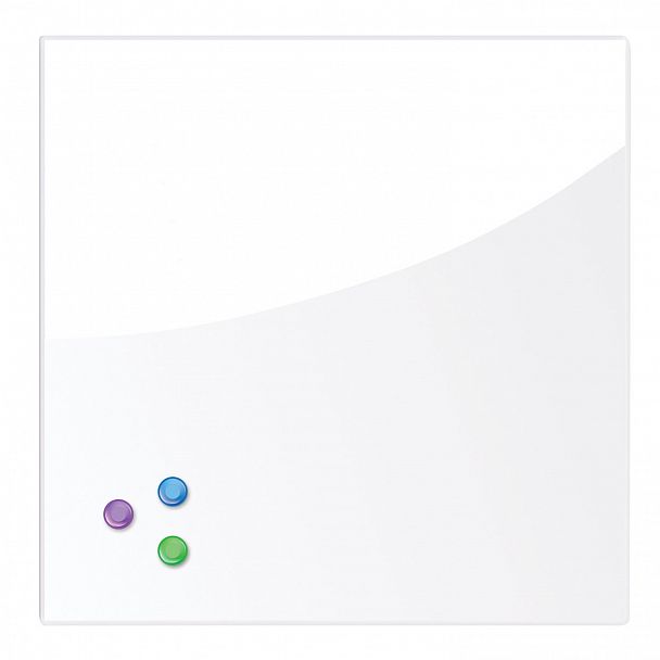 Доска магнитно-маркерная стеклянная 45х45 см, 3 магнита, БЕЛАЯ, BRAUBERG, 236735 - Вид 3