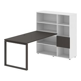 Стол-стеллаж EQRST 1215 Мокко/Мокко/Белый 1990х1250х1355 EDIS - Фото предпросмотра
