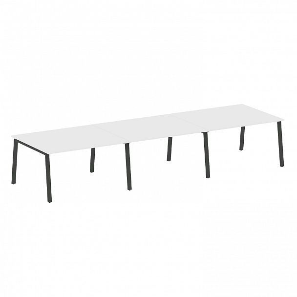 Стол для переговоров "Metal System" БА.ПРГ-3.3 белый/антрацит - Вид 1