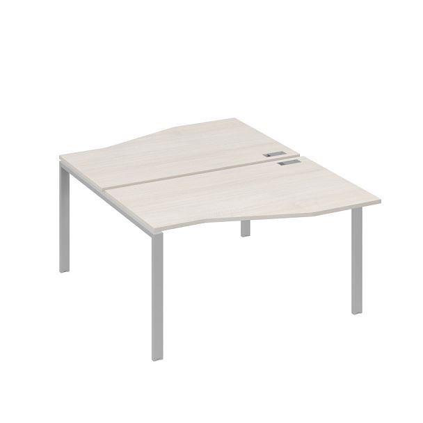 Рабочая станция каркас UNO столы (2х140) Техно A4 А4 Б1 190 БП дуб / металлокаркас серый - Вид 1