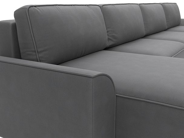 Диван п-образный Лига-048 НПБ лонг Замша серый - Вид 4