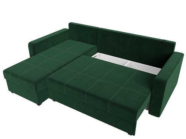 Диван угловой Ливерпуль Лайт левый угол Велюр зеленый - Вид 7