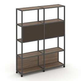 Shelf Mobile Стеллаж 5 уровней 2 секции VR.LT-STK-513.08 Дуб Аризона/Металл Антрацит/W-25 1570*400*2000 - Фото предпросмотра