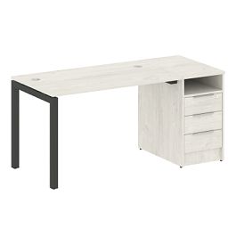 Metal System Quattro Р. ст. с тумбой на П-образном м/к 50БП.РС-СТП-1.2 Дуб наварра/Антрацит металл 1612*720*750 - Фото предпросмотра