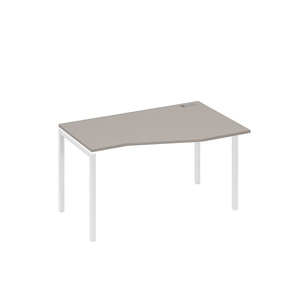 Стол эргономичный правый "Техно" на металлокаркасе DUE A4 А4 Б2 064 БП мокко премиум / металлокаркас белый - Вид 1