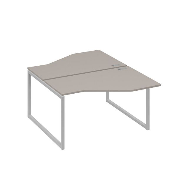 Рабочая станция со столами (2х140) Техно на каркасе QUATTRO A4 А4 Б4 187 БП мокко премиум / металлокаркас серый - Вид 1