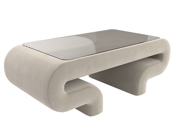 Стол Волна (полностью микровельвет бежевый) - Вид 4