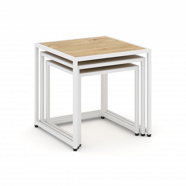 Стол журнальный "Loft" VR.L-SJK-50 Тиквуд Светлый/Белый - Вид 2