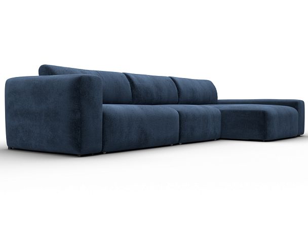 Диван угловой Лига-066 НПБ Лонг угол правый Велюр синий - Вид 3