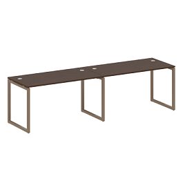 Metal System Quattro Р. ст. на 2 раб. места на О-образном м/к 40БО.СМ-2.3 Венге/Мокко металл 2800*720*750 - Фото предпросмотра