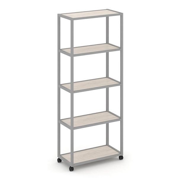 Shelf Mobile Стеллаж 5 уровней 1 секция VR.LT-STK-501.08 Денвер Светлый/Металл Серый 800*400*2000 - Вид 1