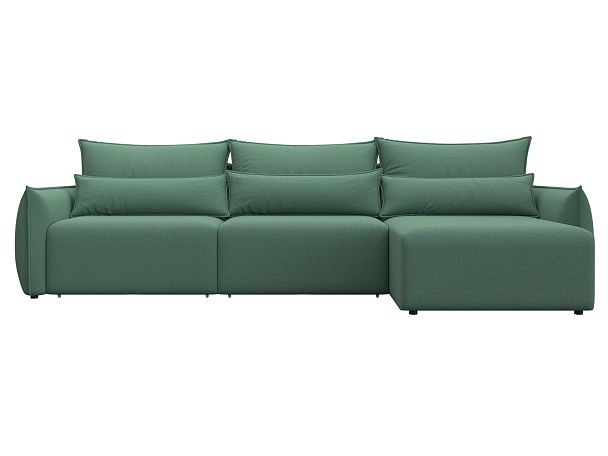 Диван угловой Лига-051 НПБ Лонг угол универсальный Рогожка зеленый - Вид 2