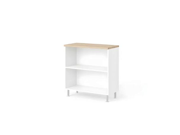 БЕРЛИН / BERLIN Стеллаж широкий 2 уровня 900х430х930 Акация/Белый - Вид 1
