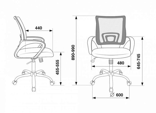 Кресло компьютерное CH-695N/SL/DG/TW-11 - Вид 6