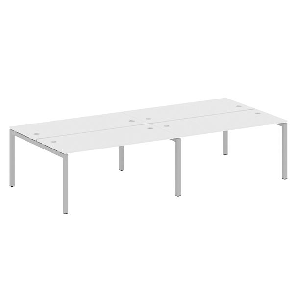 Metal System Quattro Р. ст. на 4 раб. места на П-образном м/к 50БП.СМ-4.4 Белый/Серый металл 3200*1475*750 - Вид 1