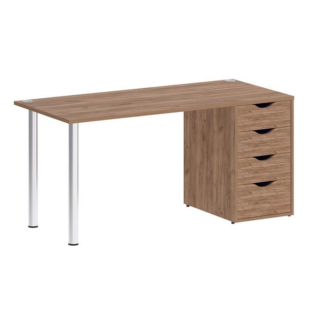 Home Office Стол письменный VR.SP-3-158.4 Дуб табак/Хром опоры 1580*720*750 - Вид 1