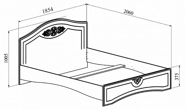 Кровать двуспальная Ассоль АС-114К - Вид 2