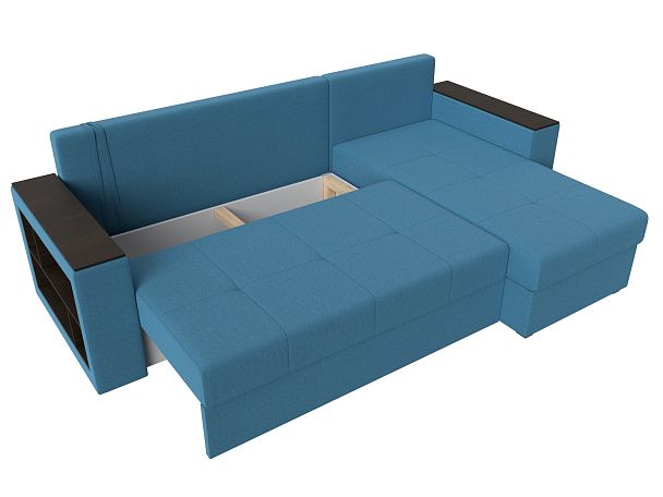 Диван угловой Дубай Лайт правый угол Рогожка голубой - Вид 7