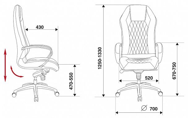 Кресло руководителя "Aura" black - Вид 5