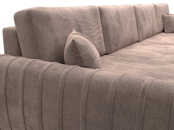Диван П-образный Лига-057 НПБ Лонг Велюр бежевый - Вид 4