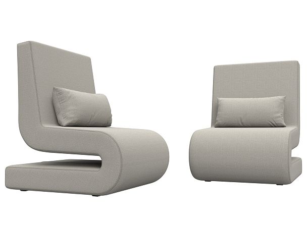 Кресло Волна (2 шт.) Рогожка бежевый - Вид 3