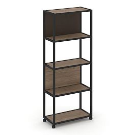 Shelf Mobile Стеллаж 5 уровней 1 секция VR.LT-STK-503.06 Дуб Аризона/Металл Черный/W-25 600*400*2000 - Фото предпросмотра