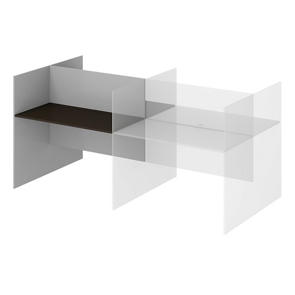 Стол дополнительный офисный "Система-M"  ПК-ССМ-СТ2Д158Х160ВЭР/Д-В2-939 дуб ферраре - Вид 1