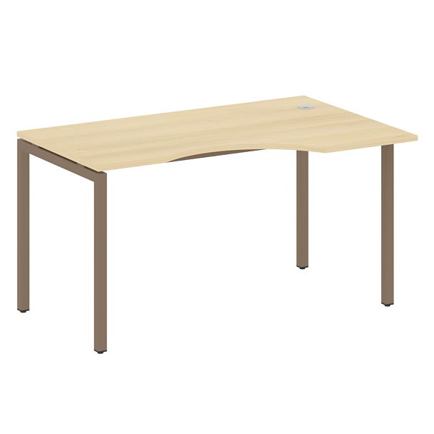 Metal System Quattro Стол криволинейный правый на П-образном м/к 40БП.СА-2 (R) Акация/Мокко металл 1400*900*750 - Вид 1