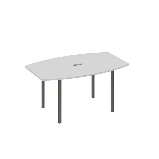 Стол 160 для переговоров на каркасе DUE A4 А4 Б2 111 БП серый / металлокаркас антрацит - Вид 1