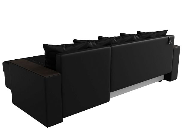 Диван угловой Дубай Лайт угол правый (полностью экокожа черная) - Вид 6