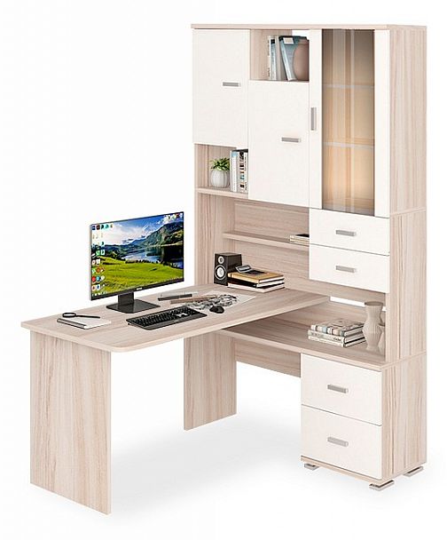 Стол компьютерный Домино СР-620/140 Карамель/Белый правый - Вид 1